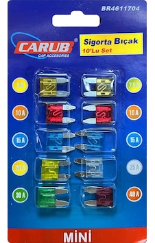 Mini Bıçak Oto Sigorta 10 Adet Paket Pk-6274 Mini Bıçak Oto Sigorta 10 Adet Paket Pk-6274