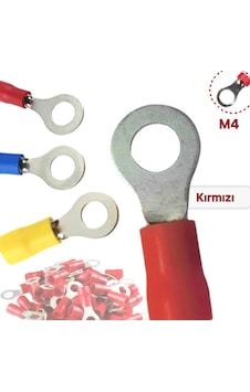 İzoleli Yuvarlak Kablo Pabucu Kırmızı M4 100 Adet İzoleli Yuvarlak Kablo Pabucu Kırmızı M4 100 Adet