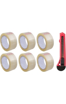6 Adet 45mm x 100mt Şeffaf Koli Bandı Falçata Bant 6 Adet 45mm x 100mt Şeffaf Koli Bandı Falçata Bant