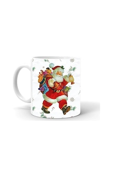 Yılbası Noel Temalı Baskılı Seramik Beyaz Kupa