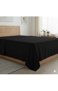 Battal Boy Düz Çarşaf Pamuklu Kumaş Lastiksiz Çarşaf 240x260 Siyah Battal Boy Düz Çarşaf Pamuklu Kumaş Lastiksiz Çarşaf 240x260 Siyah