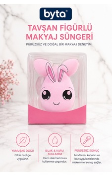 Tavşan Figürlü Makyaj Süngeri Yumuşak Dokulu Islak & Kuru Kullanıma Uygun Fondöten Süngeri Tavşan Figürlü Makyaj Süngeri Yumuşak Dokulu Islak & Kuru Kullanıma Uygun Fondöten Süngeri