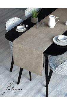Kadife Efektli Taş Rengi Aura Serisi Runner 40 X 140 Taş Rengi