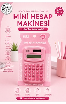 Pembe Mini Hesap Makinesi