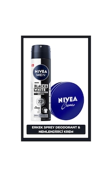 Nivea Black & White Invisible Original Erkek Sprey Deodorant 150 ML + Nemlendirici Krem Teneke 30 ML Nivea Black & White Invisible Original Erkek Sprey Deodorant 150 ML + Nemlendirici Krem Teneke 30 ML