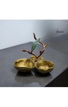 25x25 Cm Döküm Aliminyum Gold Eskitme 3'lü İkramlık 25x25 Cm Döküm Aliminyum Gold Eskitme 3'lü İkramlık