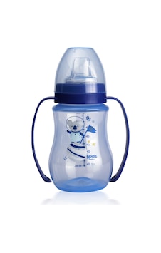 Galaxy Kulplu Alıştırma Bardağı Bebek Suluk 250 Ml 6+ Ay Mavi