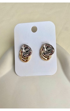 Kadın Küpe Hareketli İki Renk Damla Model Küpe Çok Renkli Kadın Küpe Hareketli İki Renk Damla Model Küpe Çok Renkli