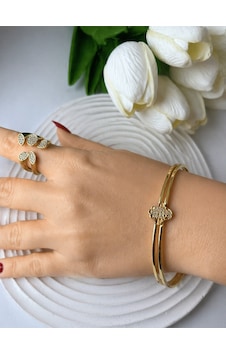 Hamsa Figürlü Zirkon Taşlı Çelik Ajda Charmı / Kolye Ucu Gold Hamsa Figürlü Zirkon Taşlı Çelik Ajda Charmı / Kolye Ucu Gold