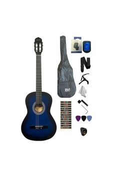 4/4 Tam Boy Mavi Klasik Gitar Akort Cihazı Kılıf Kapo Askı Pena Sticker Çevirici 4/4 Tam Boy Mavi Klasik Gitar Akort Cihazı Kılıf Kapo Askı Pena Sticker Çevirici