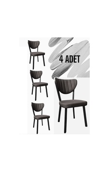 Armoni 4 Metal Sandalye Elma Sandalye Sandalye Takımı Masa Sandalye Beyaz Sandalye Sehpa Siyah