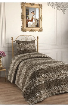 Leopar Desenli Yatak Örtüsü Tek Kişilik Çok Renkli Leopar Desenli Yatak Örtüsü Tek Kişilik Çok Renkli