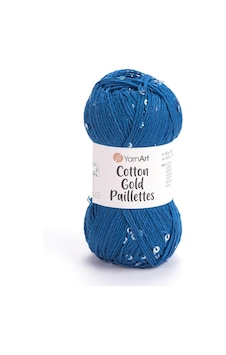 Yarnart Cotton Gold Paıllettes - Örgü İpi Mavi-7111 Yarnart Cotton Gold Paıllettes - Örgü İpi Mavi-7111