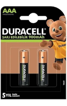Duracell Hr03/dx2400 Şarjlı 900 Mah 2'li Aaa İnce Kalem Pil Duracell Hr03/dx2400 Şarjlı 900 Mah 2'li Aaa İnce Kalem Pil