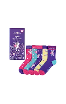Milk & Moo Milk&moo Ayris Çocuk 5'li Çorap Seti, Beden 31-35, Renkli Ve Rahat Tasarım Mor