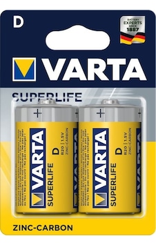 Varta Superlife Çinko Karbon Büyük Boy D Pil 2'li