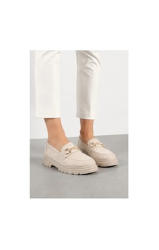 Ht Hotin Axiom Ortopedik Kadın Loafer Metal Tokalı Suni Deri Kalın Taban Ayakkabı - Bej Ht Hotin Axiom Ortopedik Kadın Loafer Metal Tokalı Suni Deri Kalın Taban Ayakkabı - Bej