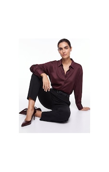 Fabrika Mürdüm Kadın Loose Fit Gömlek F6sl-gml0194 Fabrika Mürdüm Kadın Loose Fit Gömlek F6sl-gml0194