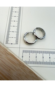 316 L Cerrahi Çelik 5mm 18mm Bombeli Çelik Halka Küpe Gümüş 316 L Cerrahi Çelik 5mm 18mm Bombeli Çelik Halka Küpe Gümüş