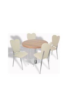 Tokyo - Aşkı Derun Mutfak Masa Takımı - Yuvarlak Çap 90cm - Werzalit, Wermodin Ve Allzalit Tabla - Novagento-krem Çok Renkli