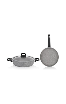 Schafer Eternal Basık Tencere 26cm Tava 26cm 2 Li Set Gri Schafer Eternal Basık Tencere 26cm Tava 26cm 2 Li Set Gri