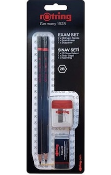 Rotring 2'li 2b Sınav Kalemi Silgi Kalemtraş Sınav Seti