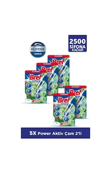 Bref Power Aktiv Katı Klozet Blok Çam Kokulu 5 x 2'li Bref Power Aktiv Katı Klozet Blok Çam Kokulu 5 x 2'li