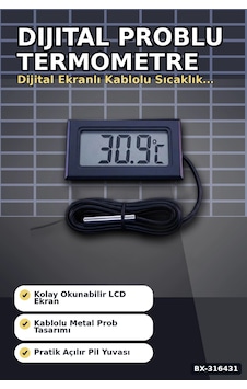 Dijital Termometre Problu Su Geçirmez Sıcaklık Ölçer Akvaryum Ve Gıda Derecesi Bx-316431 Dijital Termometre Problu Su Geçirmez Sıcaklık Ölçer Akvaryum Ve Gıda Derecesi Bx-316431