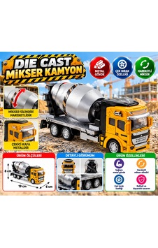Die Cast Çek Bırak Sarı Mikser Nhr Die Cast Çek Bırak Sarı Mikser Nhr