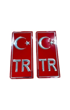 Tr Kırmızı Plaka Yapıştırma Sticker 2 Adet Tr Kırmızı Plaka Yapıştırma Sticker 2 Adet