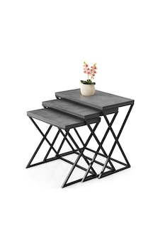 Çapraz Metal Ayak 3'lü Zigon Sehpa 001