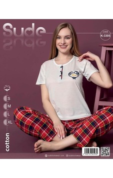 Sude K-3305 Penye Süprem Pamuk Kadın Pijama Takımı Çok Renkli Sude K-3305 Penye Süprem Pamuk Kadın Pijama Takımı Çok Renkli