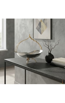 Sedefli Paslanmaz Gondol Sunum 30x18x30 Cm Gümüş - altın Sedefli Paslanmaz Gondol Sunum 30x18x30 Cm Gümüş - altın