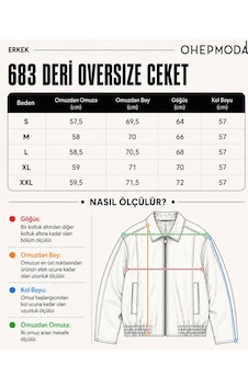 Ohepmoda Oversize Rahat Kalıp Lastikli Erkek Deri Ceket Siyah