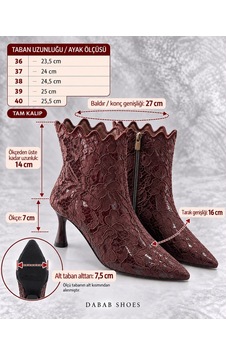 Dabab Shoes Mona Kadın Acı Kahve Dantel İşlemeli Sivri Burun Sıcak Astarlı Fermuarlı 7 Cm İnce Topuklu Bot Bootie Kahverengi Dabab Shoes Mona Kadın Acı Kahve Dantel İşlemeli Sivri Burun Sıcak Astarlı Fermuarlı 7 Cm İnce Topuklu Bot Bootie Kahverengi