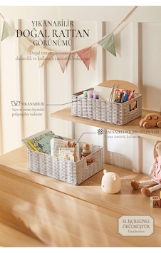 Ocean Home Textile 2'li Çocuk Odası Yıkanabilir Gri Pp Rattan Sepet Set 33 X 23 X 11 / 39 X 29 X 13 Cm Ocean Home Textile 2'li Çocuk Odası Yıkanabilir Gri Pp Rattan Sepet Set 33 X 23 X 11 / 39 X 29 X 13 Cm