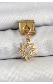 316l Çelik Sallantılı Zirkon Taşlı Yıldız Model Gold Renk Charm Gümüş 95526601 316l Çelik Sallantılı Zirkon Taşlı Yıldız Model Gold Renk Charm Gümüş 95526601