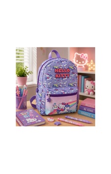 Hello Kitty Mor Anaokulu Çantası Çift Bölmeli Çok  Renkli