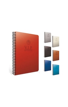 Gıpta Vip Spiralli Deri Kapak Defter A4 140 Yaprak Kareli