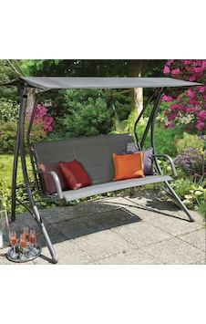 Bahçe Balkon Metal Salıncağı Gri