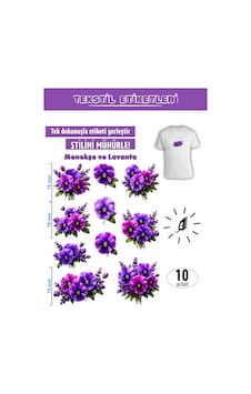 Ütü İle Yapışan Kıyafet Etiketi Menekşe Ve Lavanta Temalı Model 10lu Set Karışık Ütü İle Yapışan Kıyafet Etiketi Menekşe Ve Lavanta Temalı Model 10lu Set Karışık