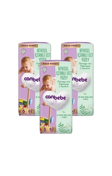Canbebe Bebek Bezi Mega Paket 6 Beden Xl 15-27kg 62 Li X 3 Ade PKT 3'lü Canbebe Bebek Bezi Mega Paket 6 Beden Xl 15-27kg 62 Li X 3 Ade PKT 3'lü