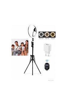 Ring Light 10 İnç Bluetooth Kumandalı Tripod Telefon Tutucu Adaptörlü Tiktok Youtube Canlı Yayın Makyaj Işığı Ring Light 10 İnç Bluetooth Kumandalı Tripod Telefon Tutucu Adaptörlü Tiktok Youtube Canlı Yayın Makyaj Işığı
