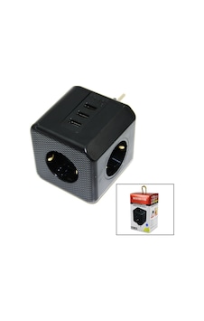 Termal Akım Korumalı 3x Priz 3x Usb Duvar Tipi Priz Siyah 10a - 2500w 0-2 Termal Akım Korumalı 3x Priz 3x Usb Duvar Tipi Priz Siyah 10a - 2500w 0-2