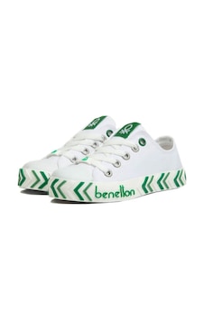United Colors of Benetton Benetton Ayakkabı Spor Filet Beyaz - Yeşil United Colors of Benetton Benetton Ayakkabı Spor Filet Beyaz - Yeşil