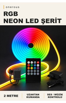 Onerous 2 M Rgb Neon Led Şerit, Müzik Kontrollü, Kumandalı Onerous 2 M Rgb Neon Led Şerit, Müzik Kontrollü, Kumandalı