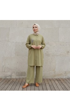 Ellovia Uzun Tunik Alt Üst Takım Tesettüre Uygun Yeşil Ellovia Uzun Tunik Alt Üst Takım Tesettüre Uygun Yeşil