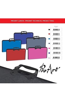 Pro Art Fermuarlı Teknik Resim Çantası 37 x 54 CM Kırmızı