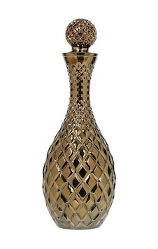 Vitale Koza Kapaklı Cam Karaf Altın Dekarasyon 14x36 Cm Ak.evd0088