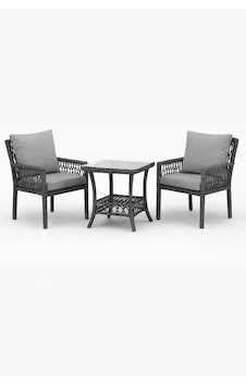 Oslo Raddan 1+1 Bistro Set Minderli 2 Kişilik Raddan Oturma Grubu Camlı Sehpa Bahçe Balkon Teras Set Antrasit Antrasit Oslo Raddan 1+1 Bistro Set Minderli 2 Kişilik Raddan Oturma Grubu Camlı Sehpa Bahçe Balkon Teras Set Antrasit Antrasit